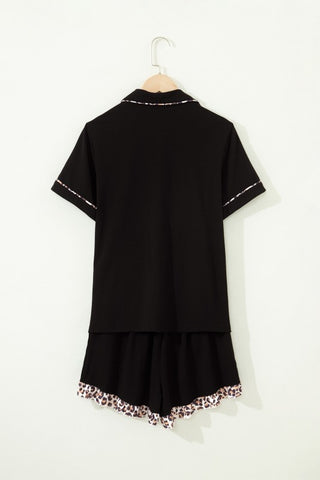 Monica Leopard Patchwork Pajama Two Piece Sets