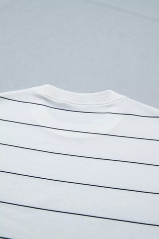 Sandra Stripe Half Sleeve Drawstring Two Piece Sets
