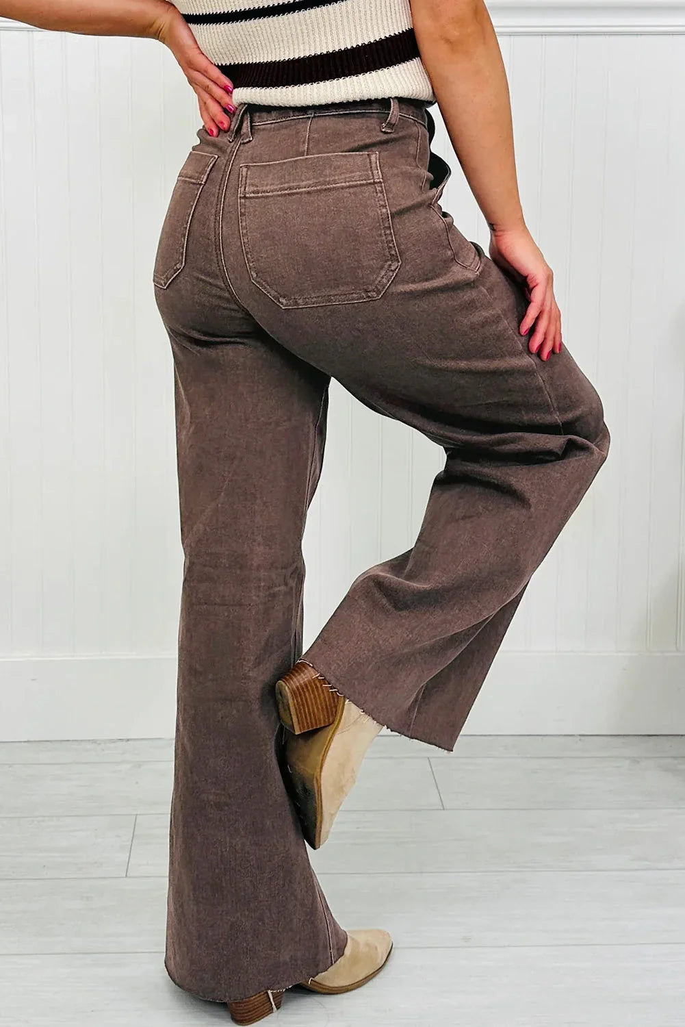 Elora Washed Patch Loose Jeans