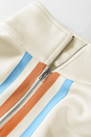 Elisa Stripe Patchwork Pullover Two Piece Sets