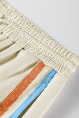 Elisa Stripe Patchwork Pullover Two Piece Sets