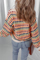 Tiffany Multicolour Dotty Striped Pattern Knit Drop Shoulder Sweater