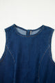 Bronx Girl Dirty blue Sleeveless Zipped Bodycon Denim Short Dress