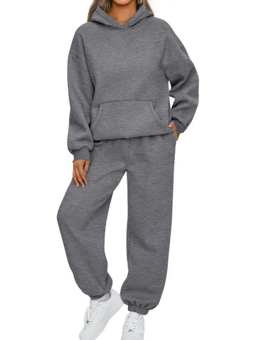 Arianna Full Size Kangaroo Pocket Two Piece Sets