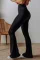 Lia Black V Shape High Waist Flared Leggings