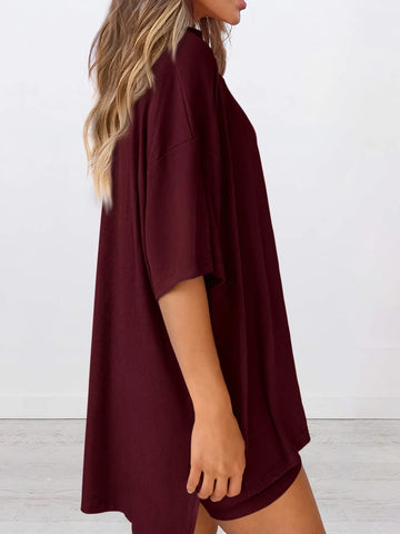 Dinora Full Size Oversized Round Neck Two Piece Sets