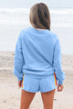 Isira Beau Blue Accent Pullover and Shorts Two Piece Casual Set