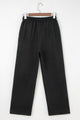 Hellen Black Fleece Lined Leopard Drawstring Elastic Waist Solid Pants