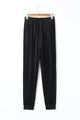 Bianca Black Solid Velvet Jogger Pants