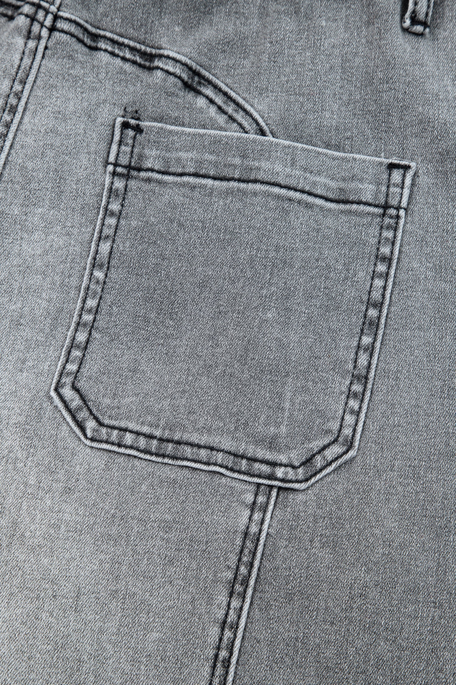 Prussian Blue Drawstring Seam Detail Raw Hem Wide Leg Denim Pants