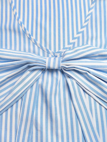Pamela Striped Bowknot Sleeveless Two Piece Sets