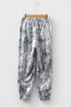 Minie Gray Camo Print Cozy Drawstring Elastic Waist Jogger Pants