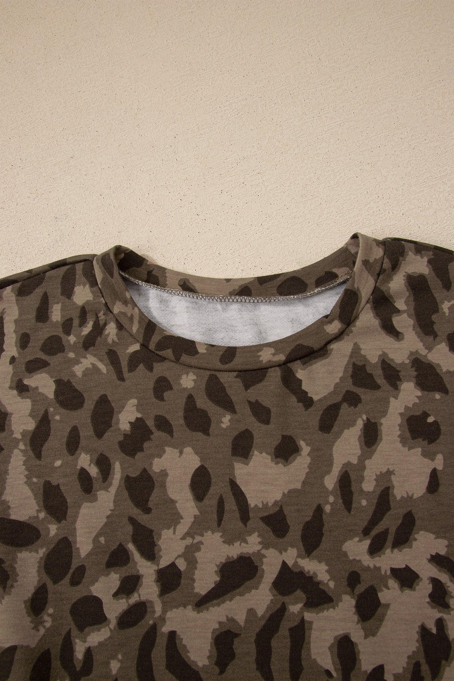 Milagros Leopard Patchwork And Drawstring Two Piece Sets