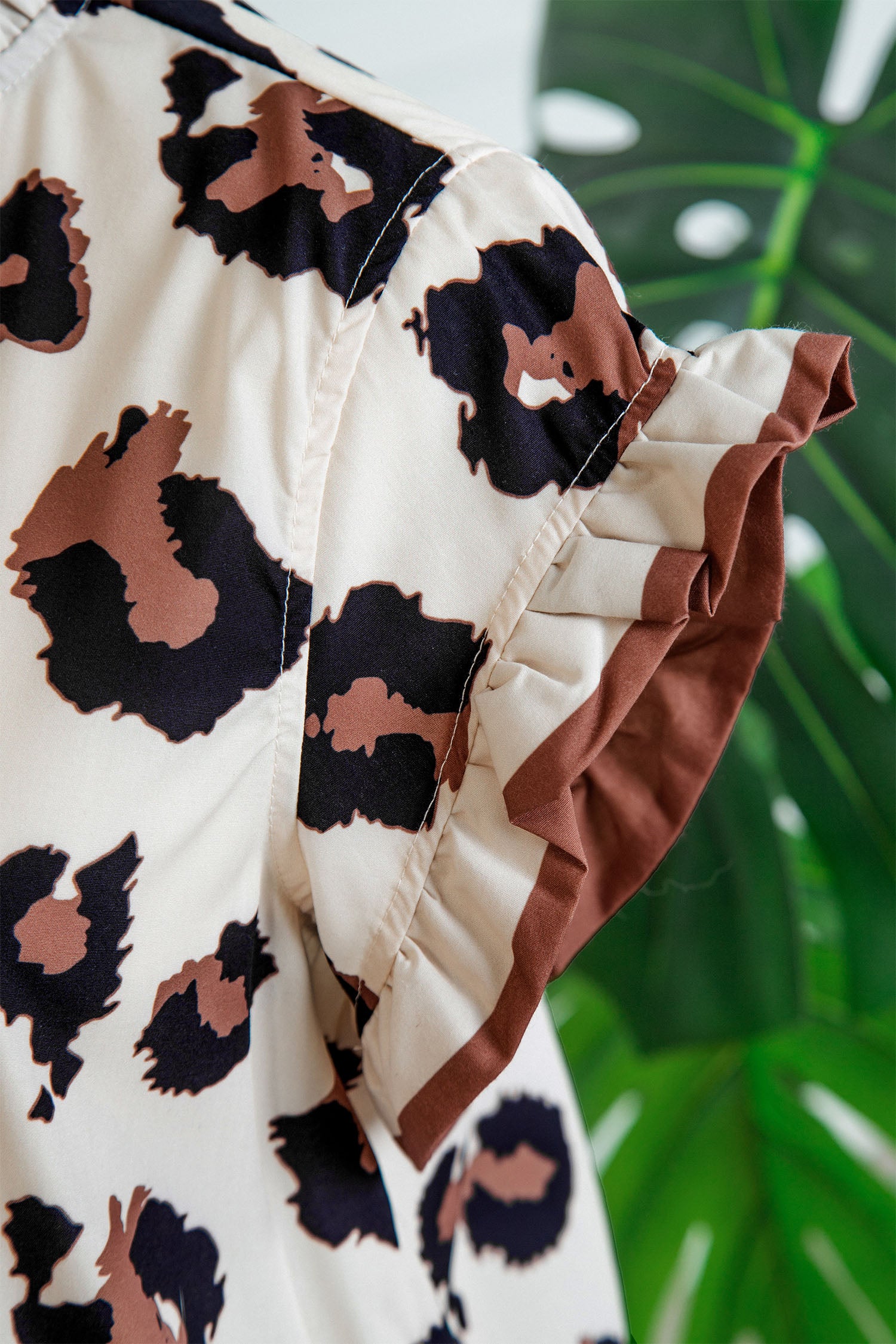 Leopard Ruffle Sleeve Summer