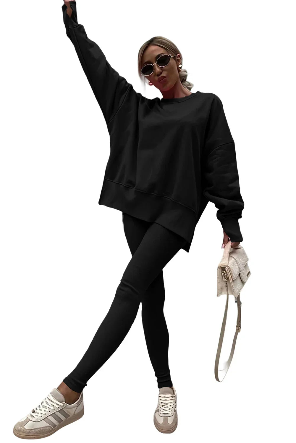 Martha Solid Oversize And Ribbed Two Piece Sets