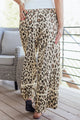 Carmen Khaki Leopard Wide Leg Cropped Pants