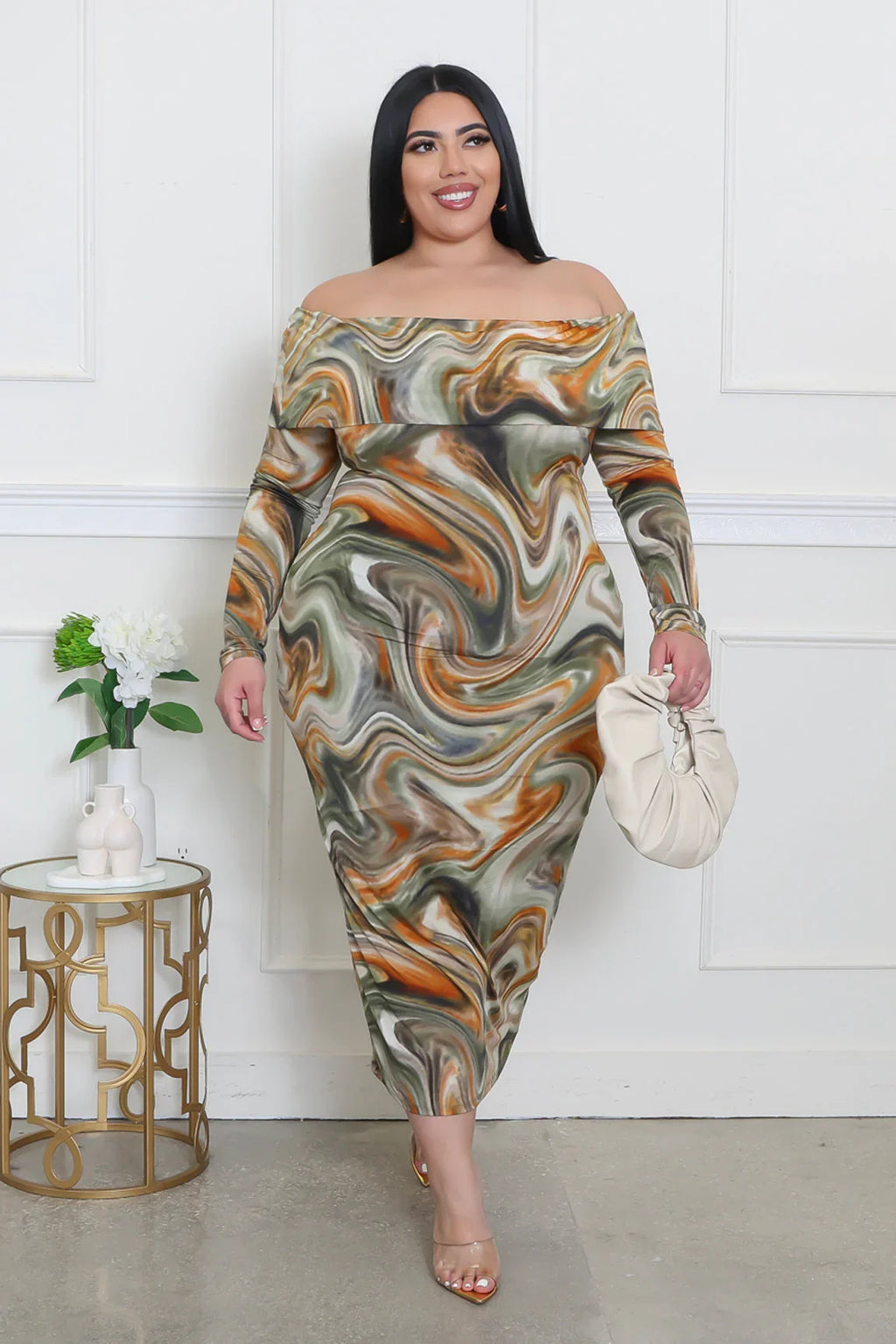 To The Beat Stretchable Material Plus Size Dress
