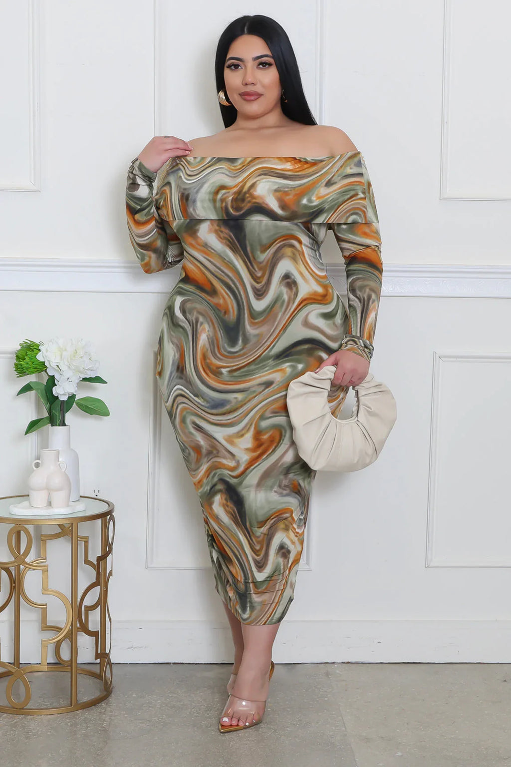 To The Beat Stretchable Material Plus Size Dress