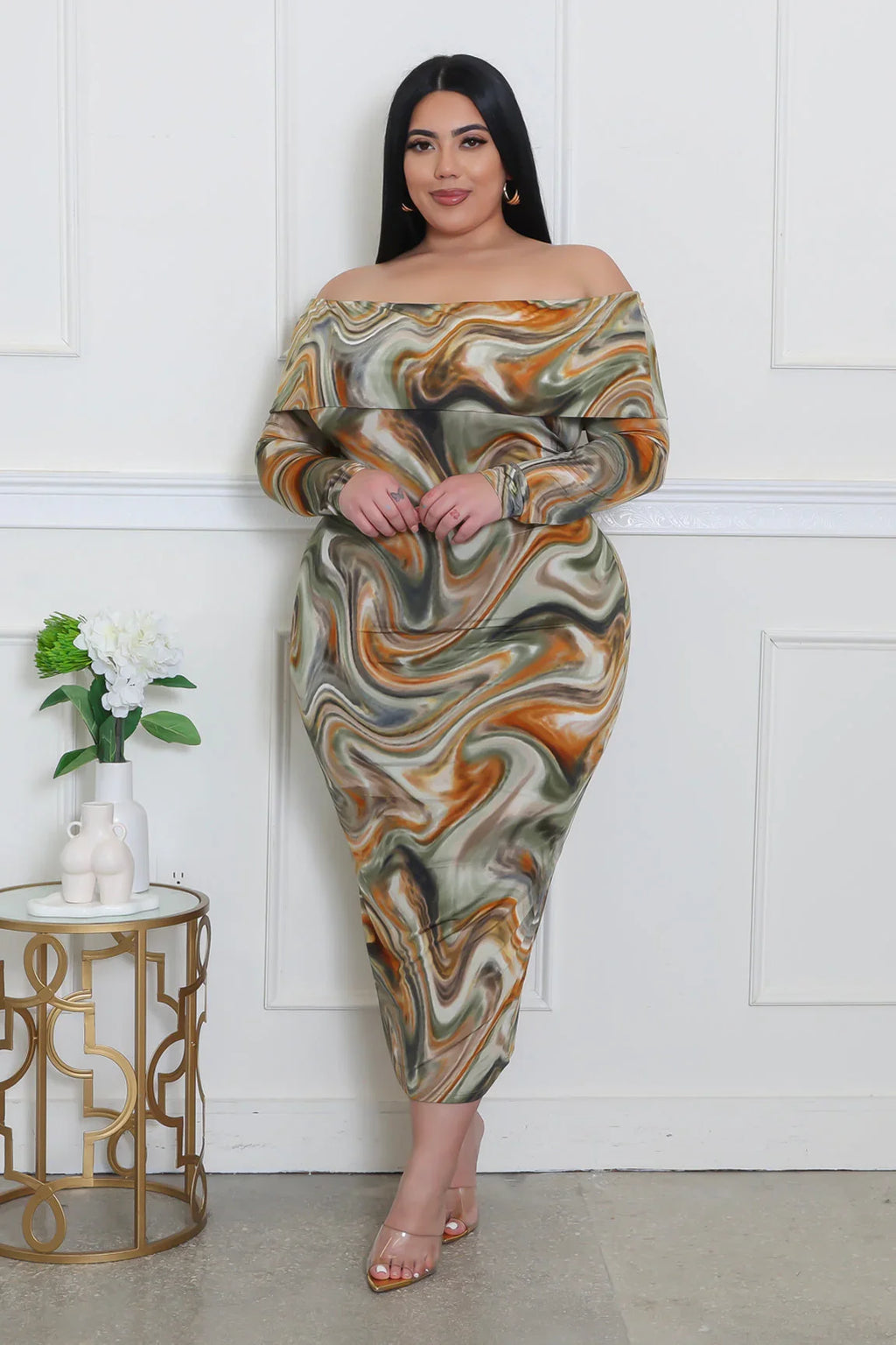 To The Beat Stretchable Material Plus Size Dress