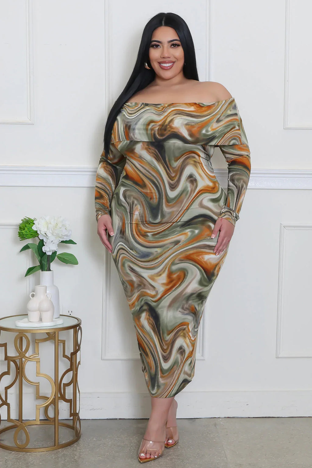 To The Beat Stretchable Material Plus Size Dress