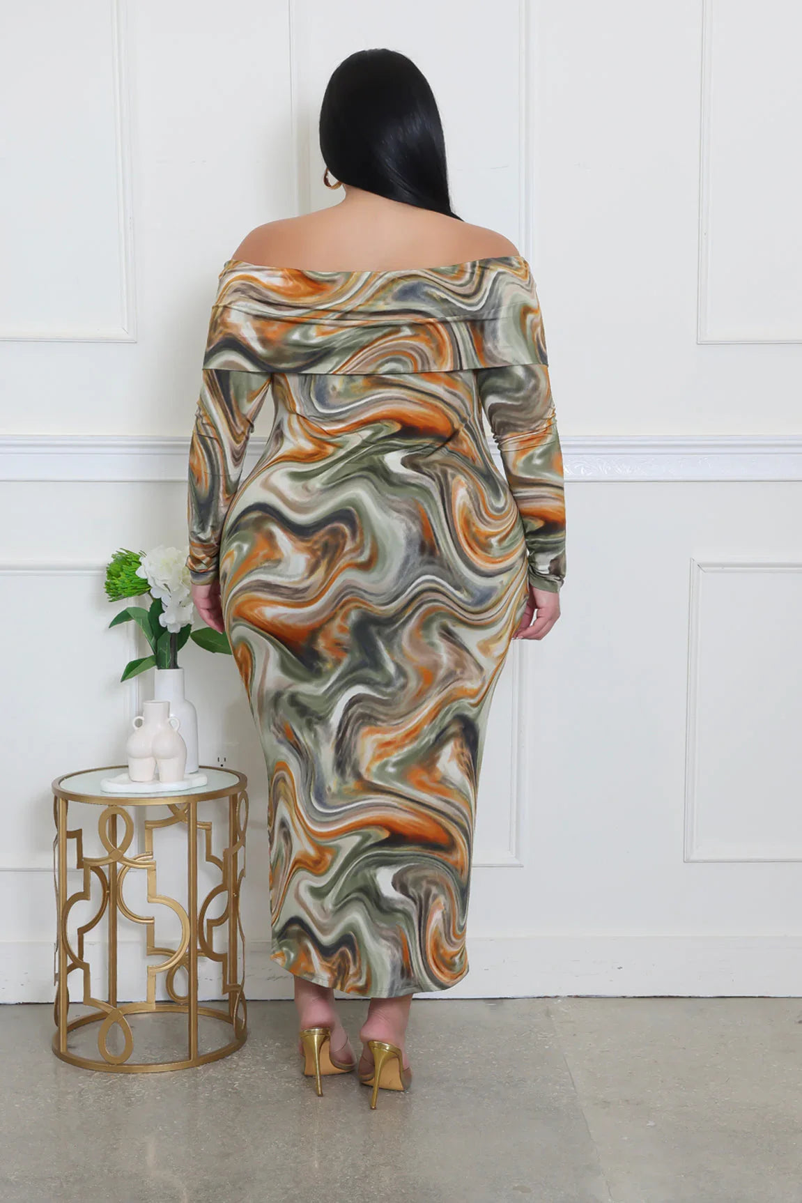 To The Beat Stretchable Material Plus Size Dress