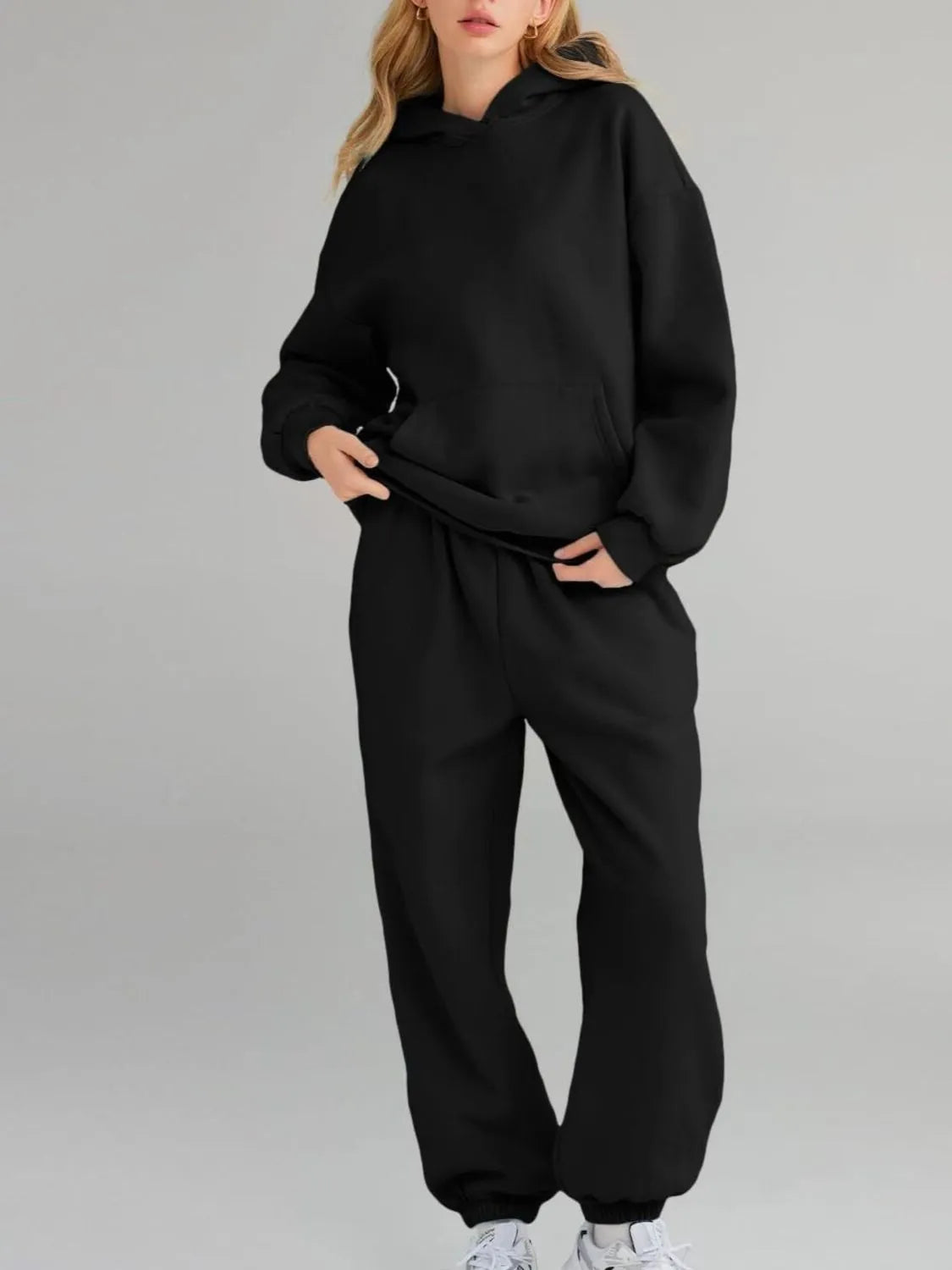 Arianna Full Size Kangaroo Pocket Two Piece Sets