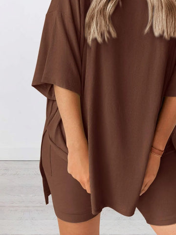 Dinora Full Size Oversized Round Neck Two Piece Sets