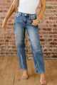 Hailline Dusk Blue Vintage Washed Seam Detail Shift Jeans