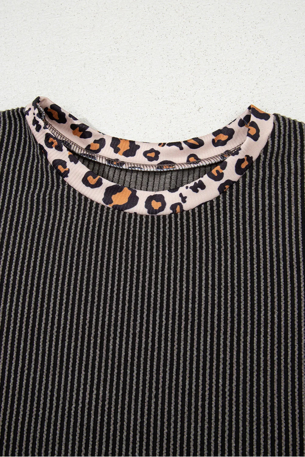 Ana Leopard Patchwork Corded Knit Two Piece Sets
