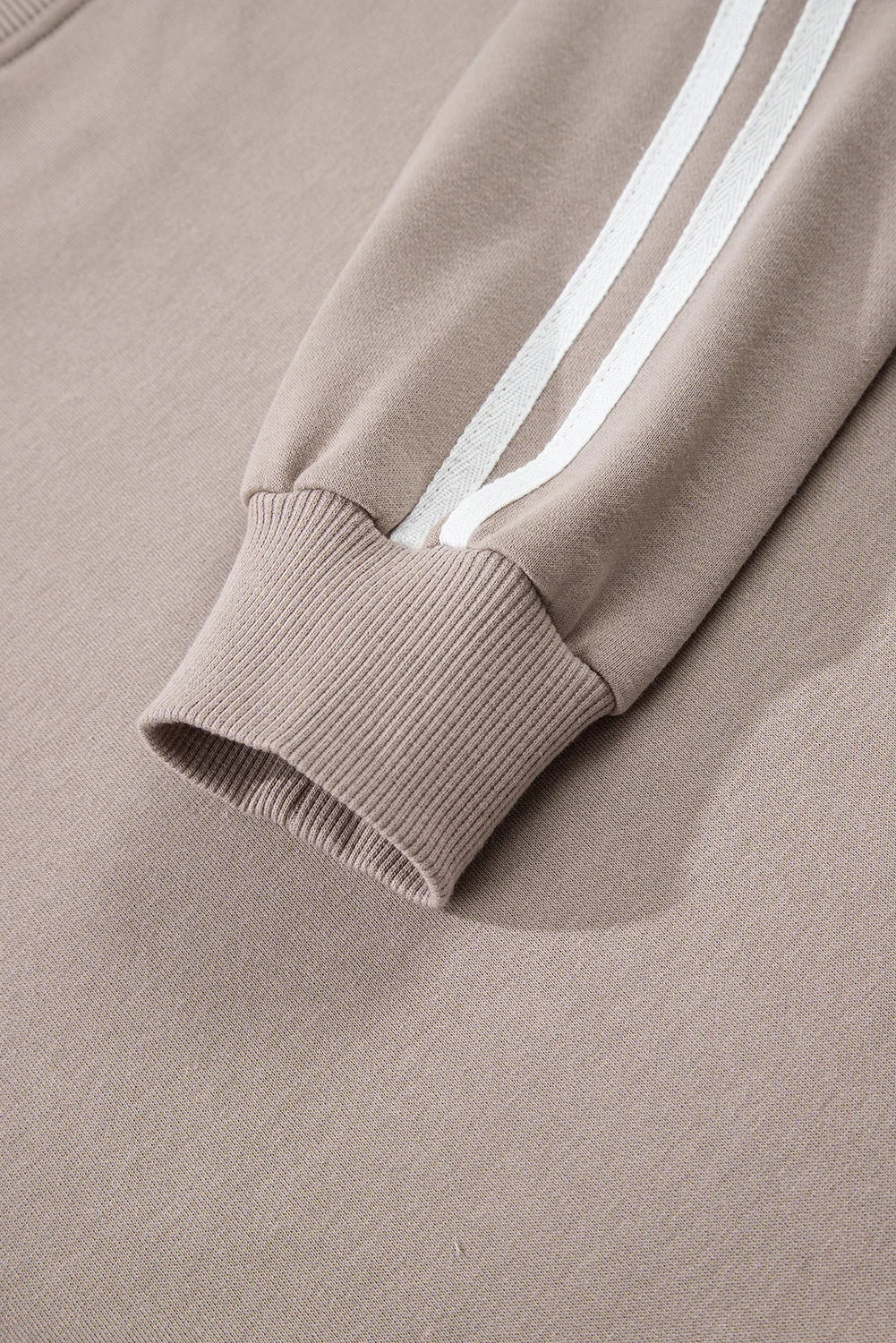 Gray Morn Varsity Striped Detail Crewneck Pullover Two Piece Outfit