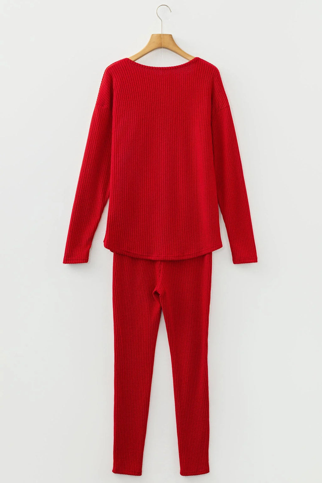 Rosaly Ribbed Knit Long Sleeve Two Piece Set