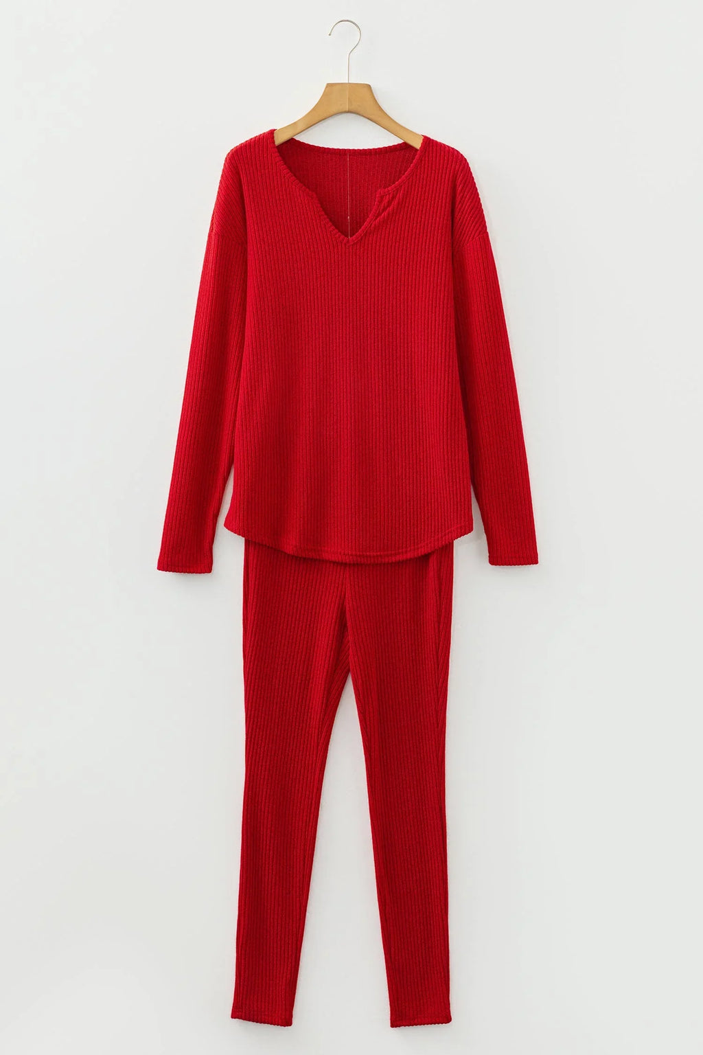 Rosaly Ribbed Knit Long Sleeve Two Piece Set