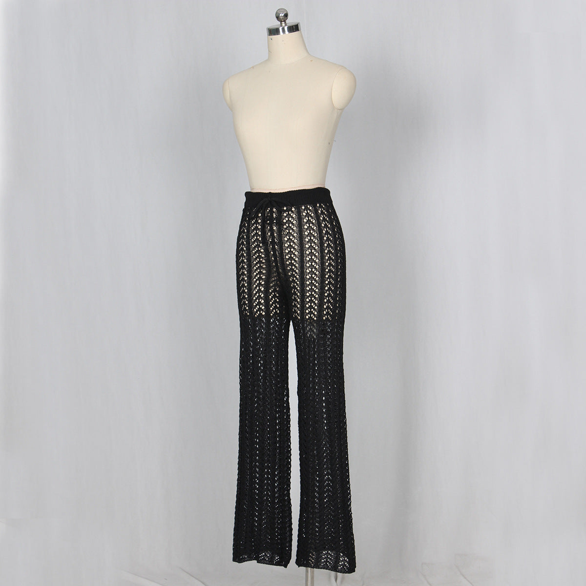 Sexy Women Hollow Out Cutout Knitted Trousers Crocheted Beach Pants