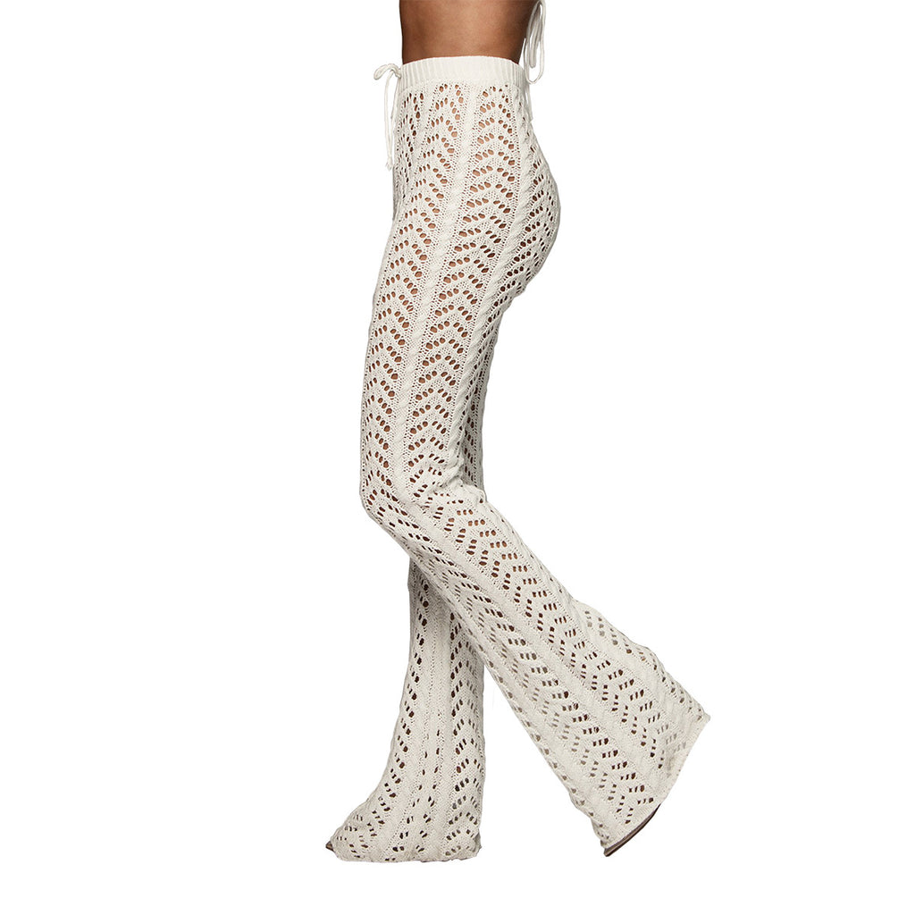 Sexy Women Hollow Out Cutout Knitted Trousers Crocheted Beach Pants