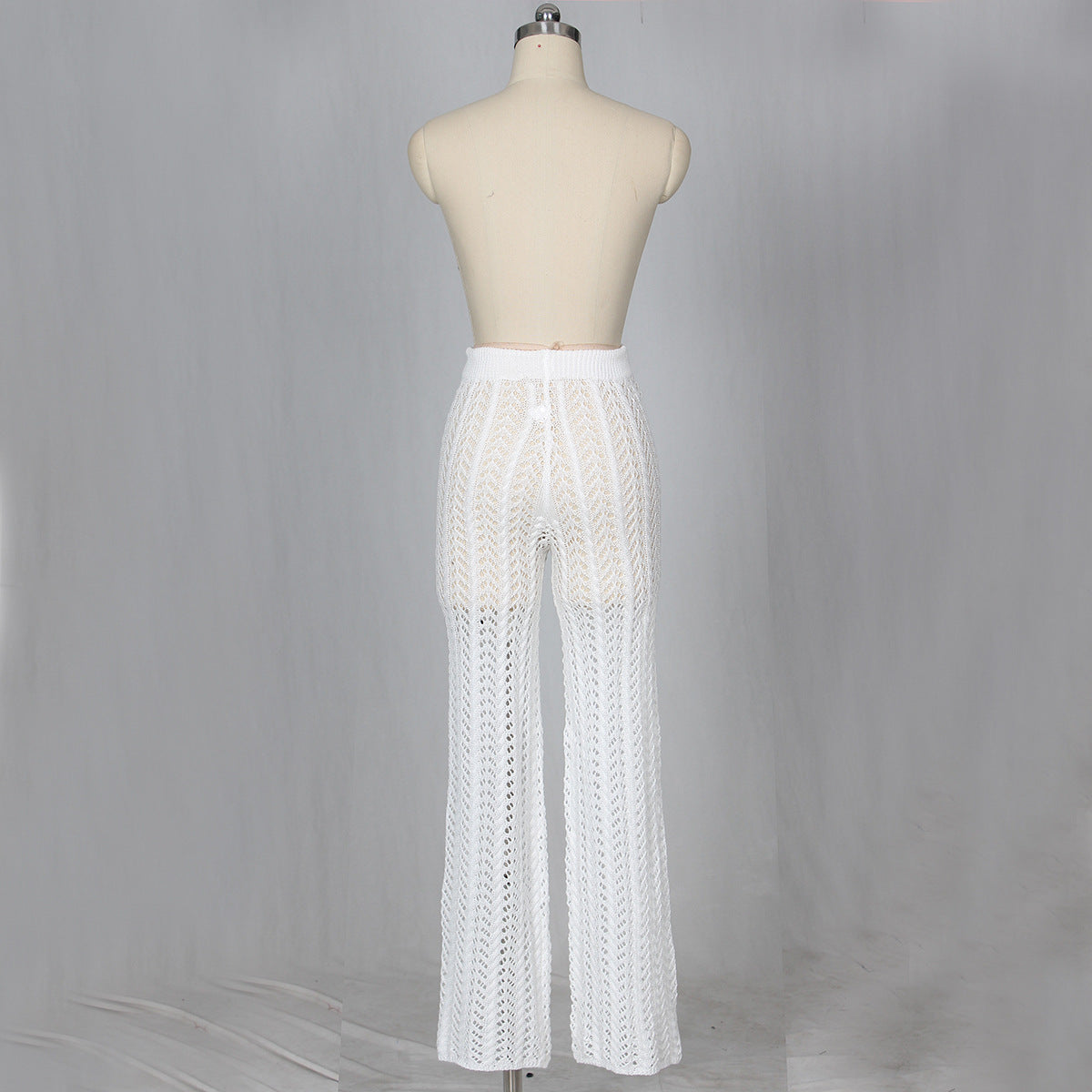 Sexy Women Hollow Out Cutout Knitted Trousers Crocheted Beach Pants