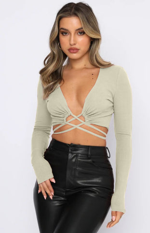 Long Spring Deep V Plunge Strap Sexy