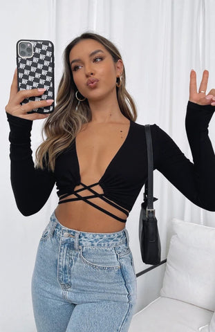 Long Spring Deep V Plunge Strap Sexy