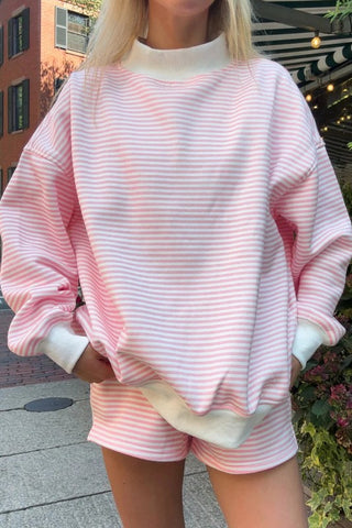 Emilia Stripe Oversize Mock Neck Two Piece Sets