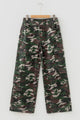 Gretter Green Camo Denim Cargo Wide Leg Pants