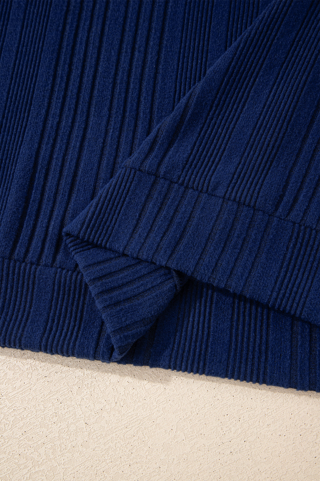 Polka Trimmed V Neck Bow Tie Ribbed