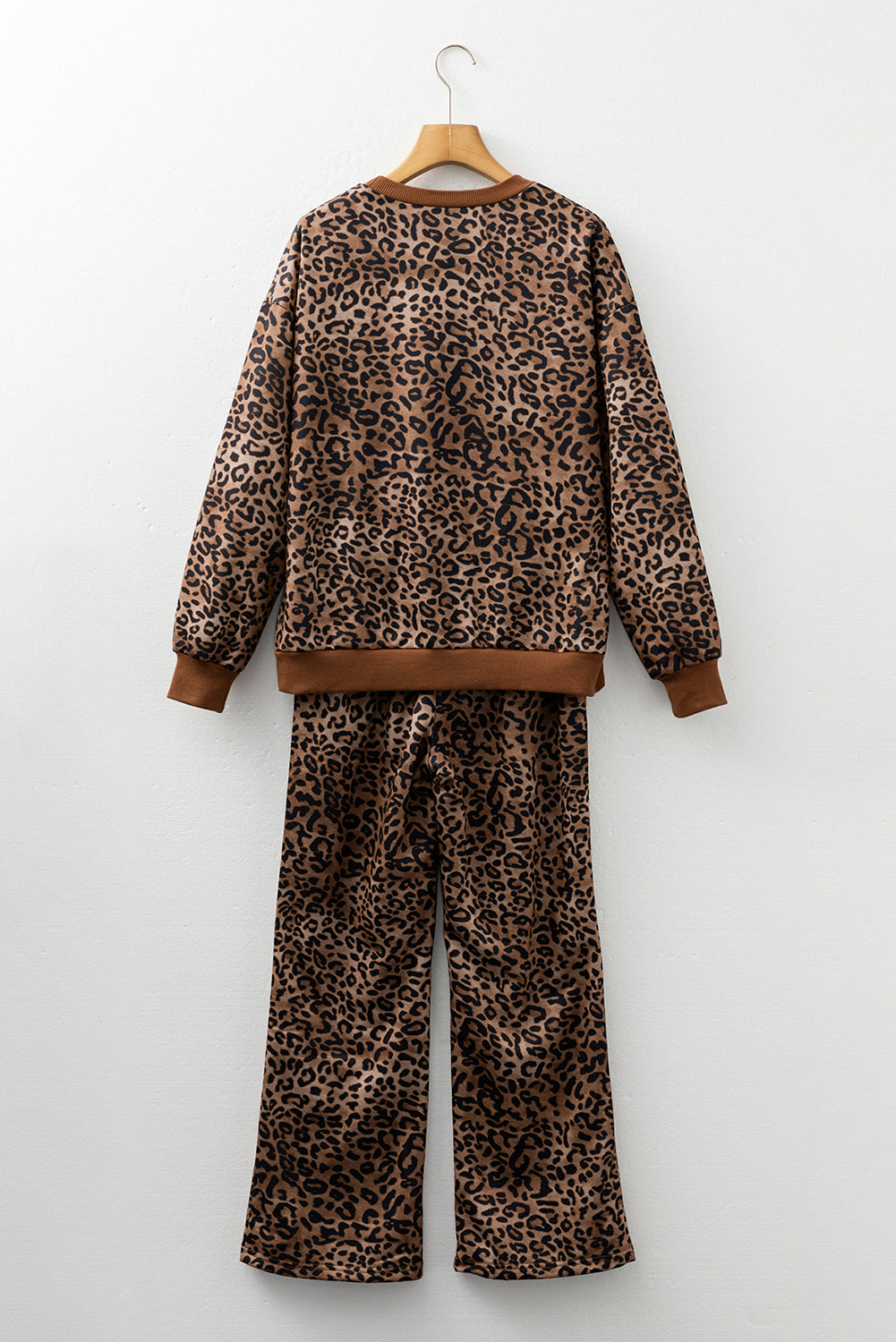 Amalia Leopard Contrast Trim Two Piece Sets