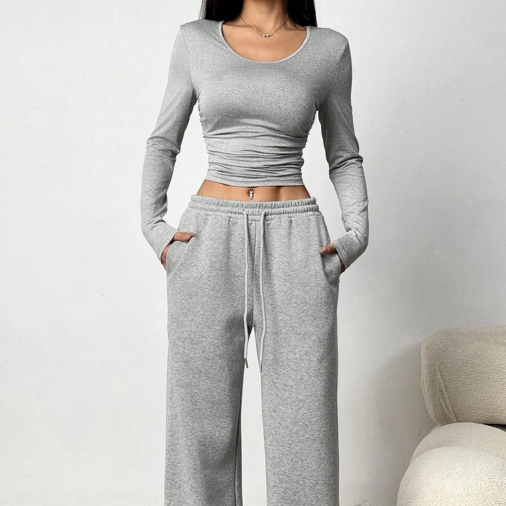 Yeritza Slim Women's Solid Two-Piece Sets