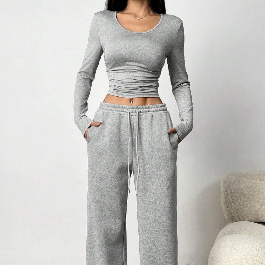 Yeritza Slim Women's Solid Two-Piece Sets