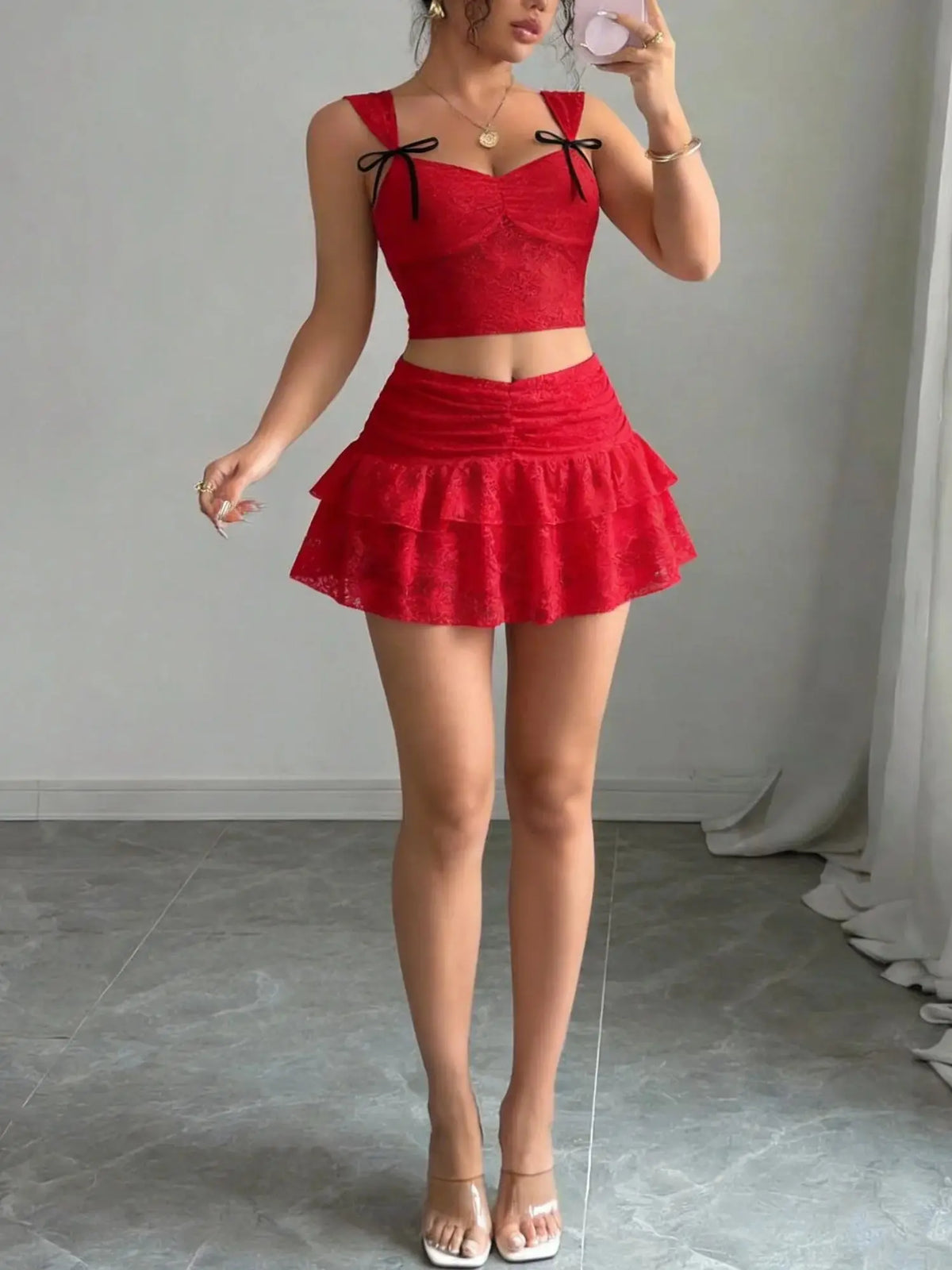 Fernanda Outfit Lace Camisole Two Piece Sets