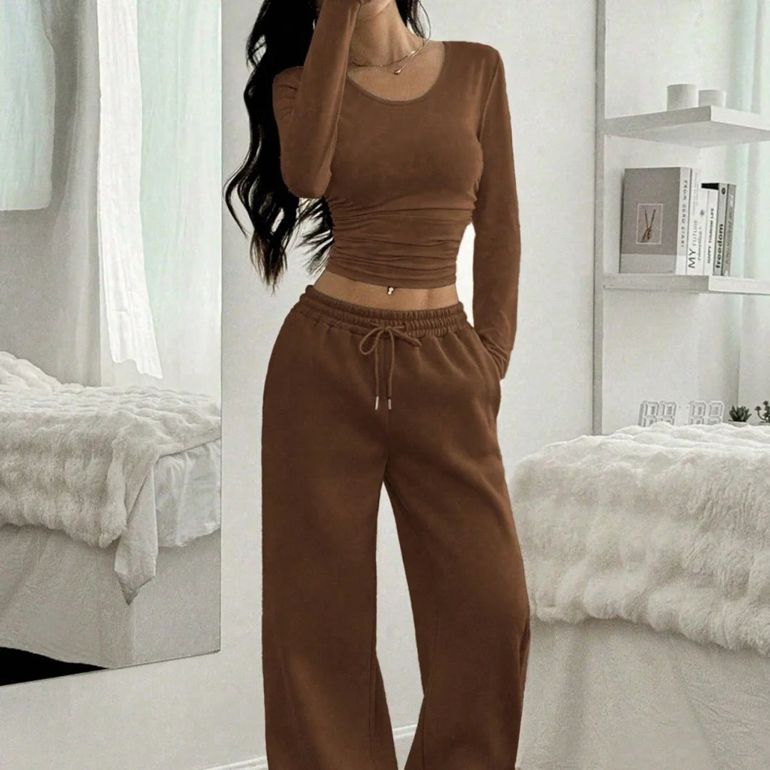 Yeritza Slim Women's Solid Two-Piece Sets