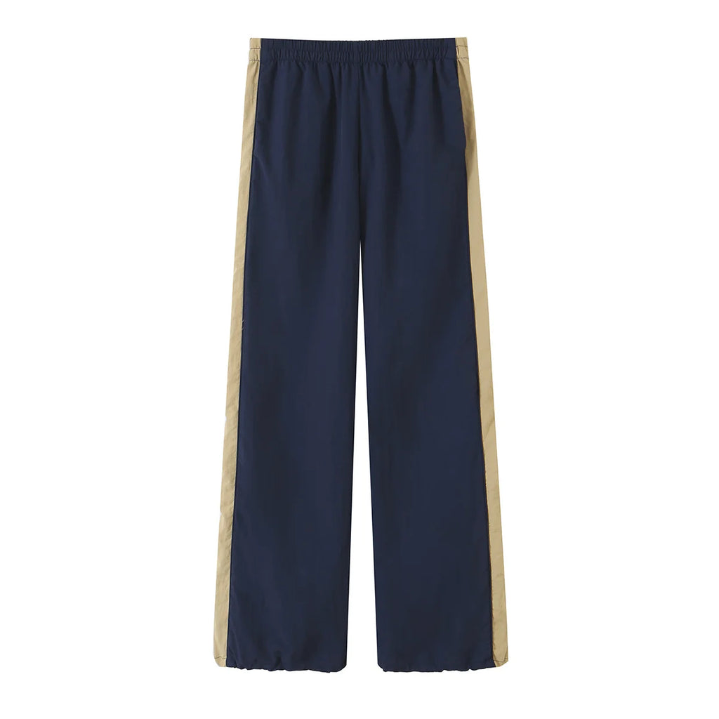 Gabriela Patchwork Nylon Tracksuit High Neck Two Piece Sets