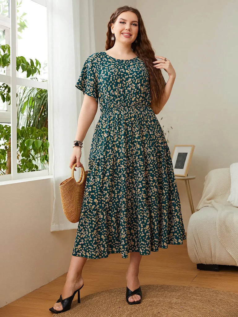 Summer Plus Size Floral Printed Dresses