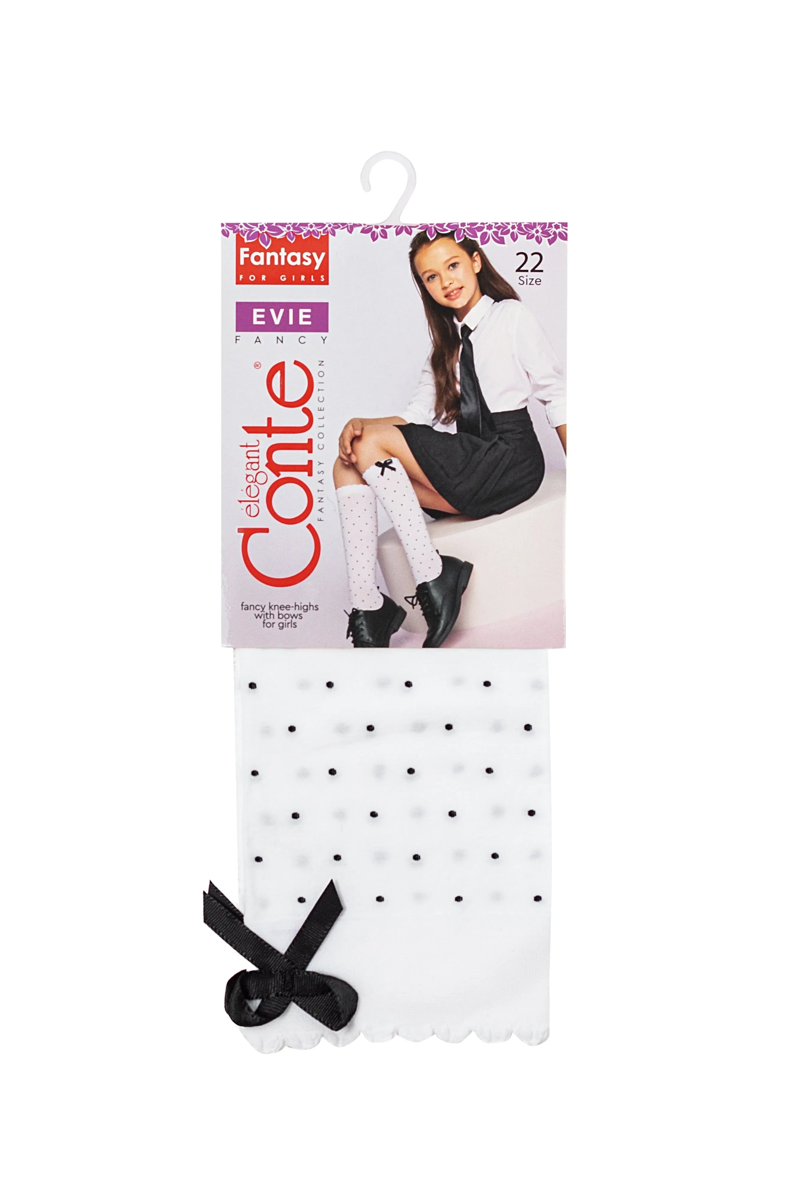 Conte Knee-Highs for girls Evie 50 Den - Decorative Bow