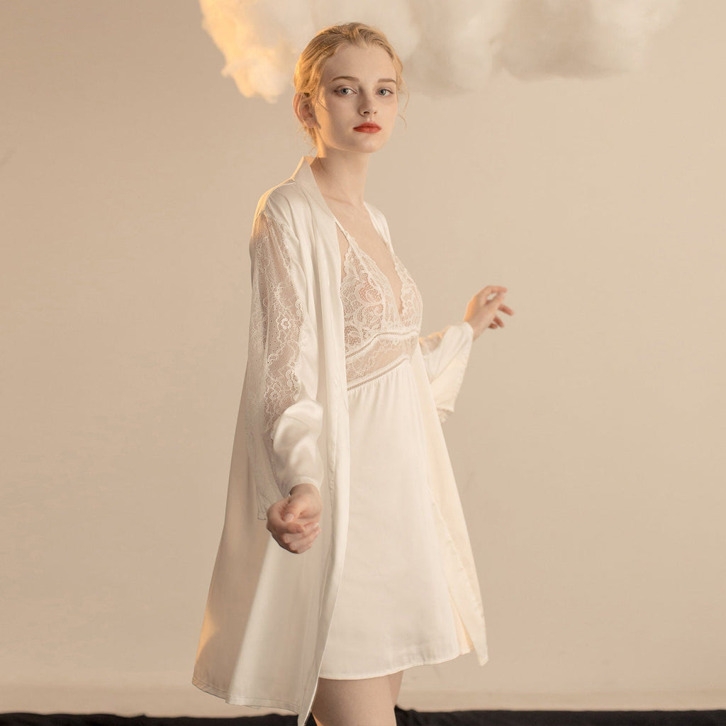 Esmeralda Lace Satin Bridal Two Piece Sets
