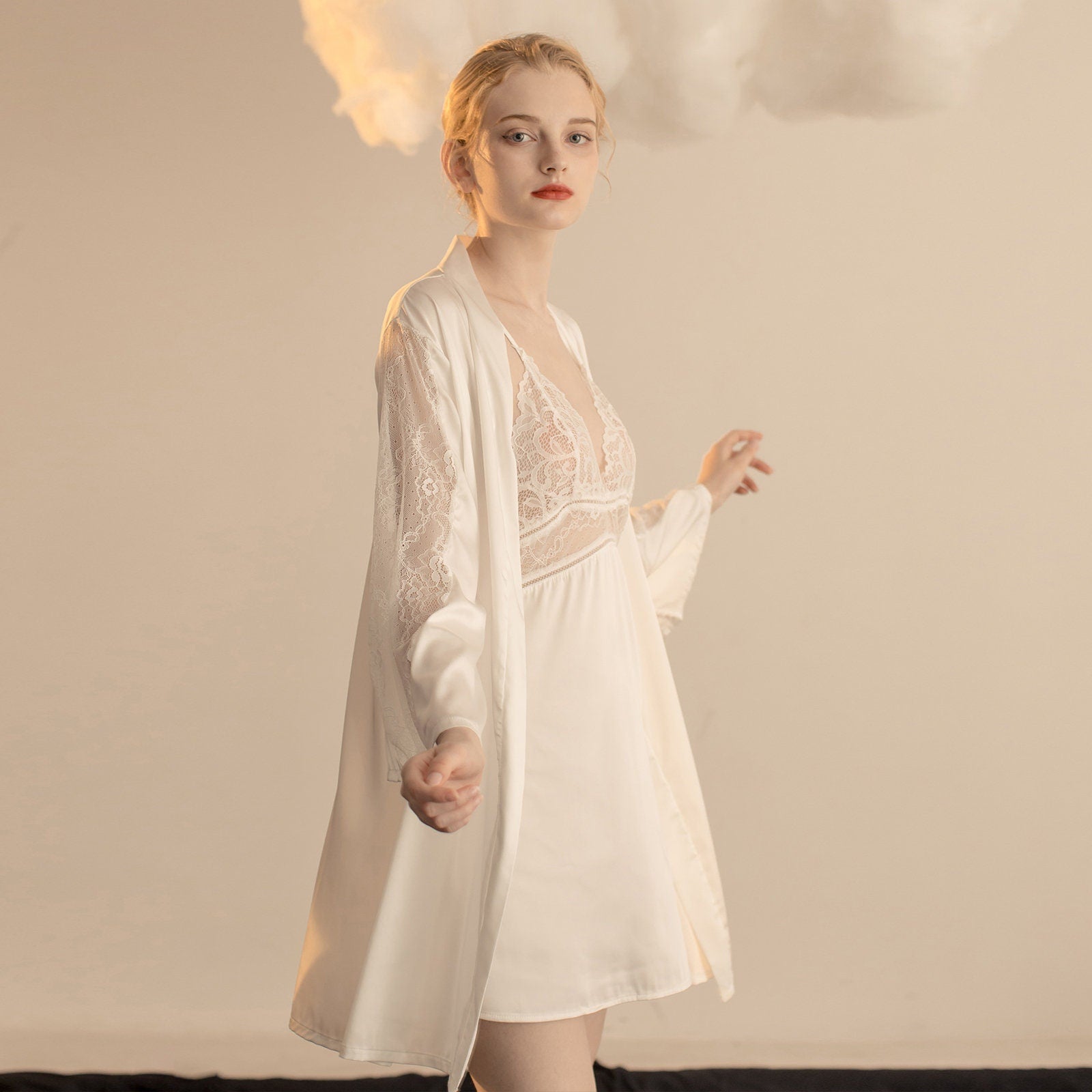Esmeralda Lace Satin Bridal Two Piece Sets